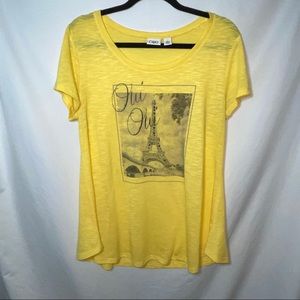 Cato Yellow Tee “Oui Oui” France XL
